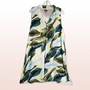 Vince Camuto Sleeveless Breezy Leaves Shift Dress Size XL